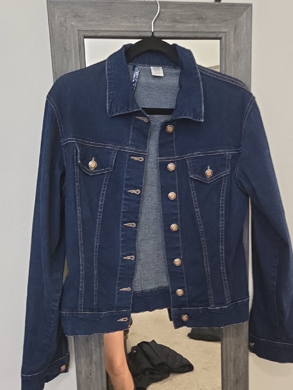 Source Unknown Dark Blue Denim Jacket with Copper Buttons